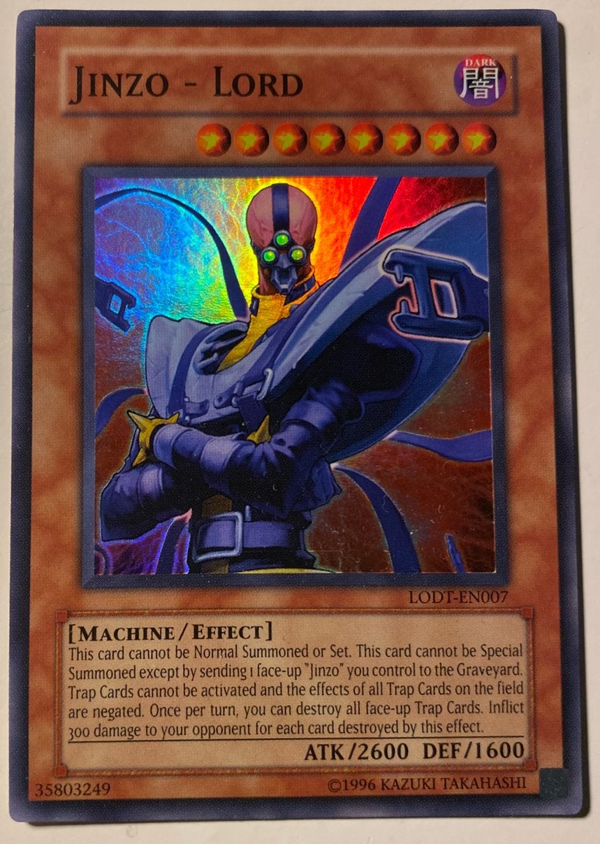 Yu-Gi-Oh! Jinzo - Lord LODT Old Print !, Ophalen of Verzenden, Zo goed als nieuw, Losse kaart, Foil
