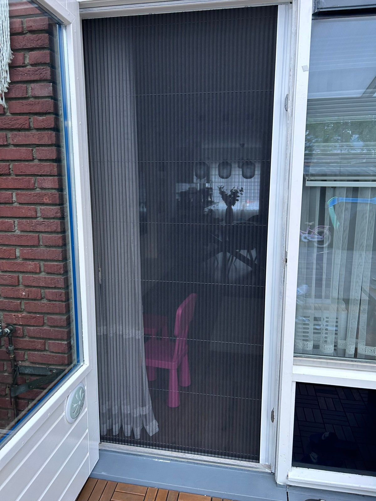 Deurhor - Plissé hordeur voor binnen of buiten, Kunststof, Gebruikt, 80 tot 100 cm, Hordeur