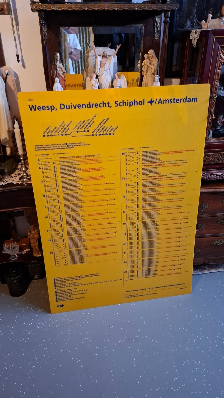 NS vertrek bord vertrektijden bord, Verzamelen, Spoorwegen en Tramwegen, Ophalen, Zo goed als nieuw, Trein, Overige typen
