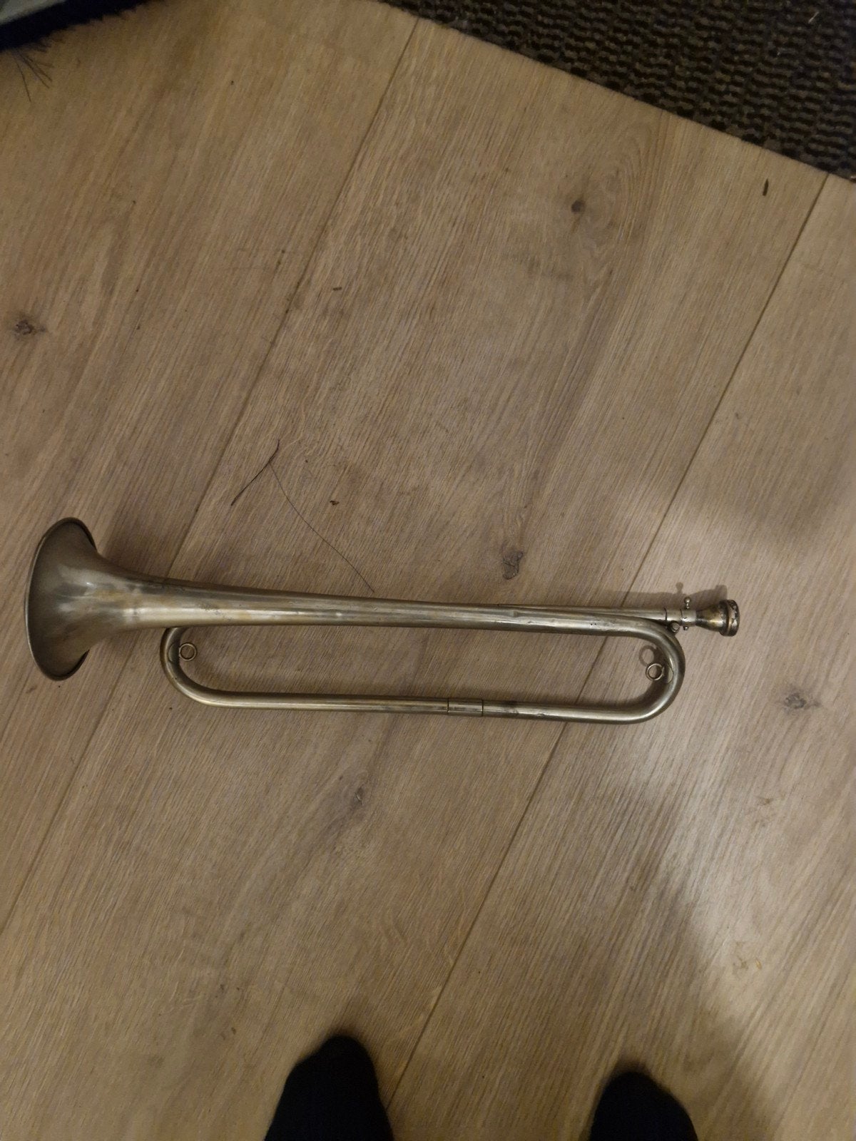 Vintage Bugel / Signaaltrompet - Zilverkleurig, Muziek en Instrumenten, Ophalen of Verzenden, Gebruikt, Overige typen