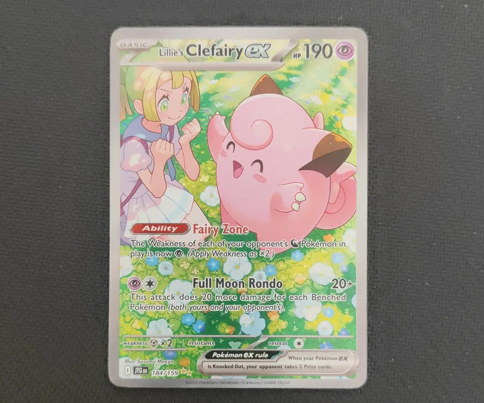 Lillie's Clefairy GX JTG 184/159 NM Pokémon Kaart, Ophalen of Verzenden, Zo goed als nieuw, Losse kaart