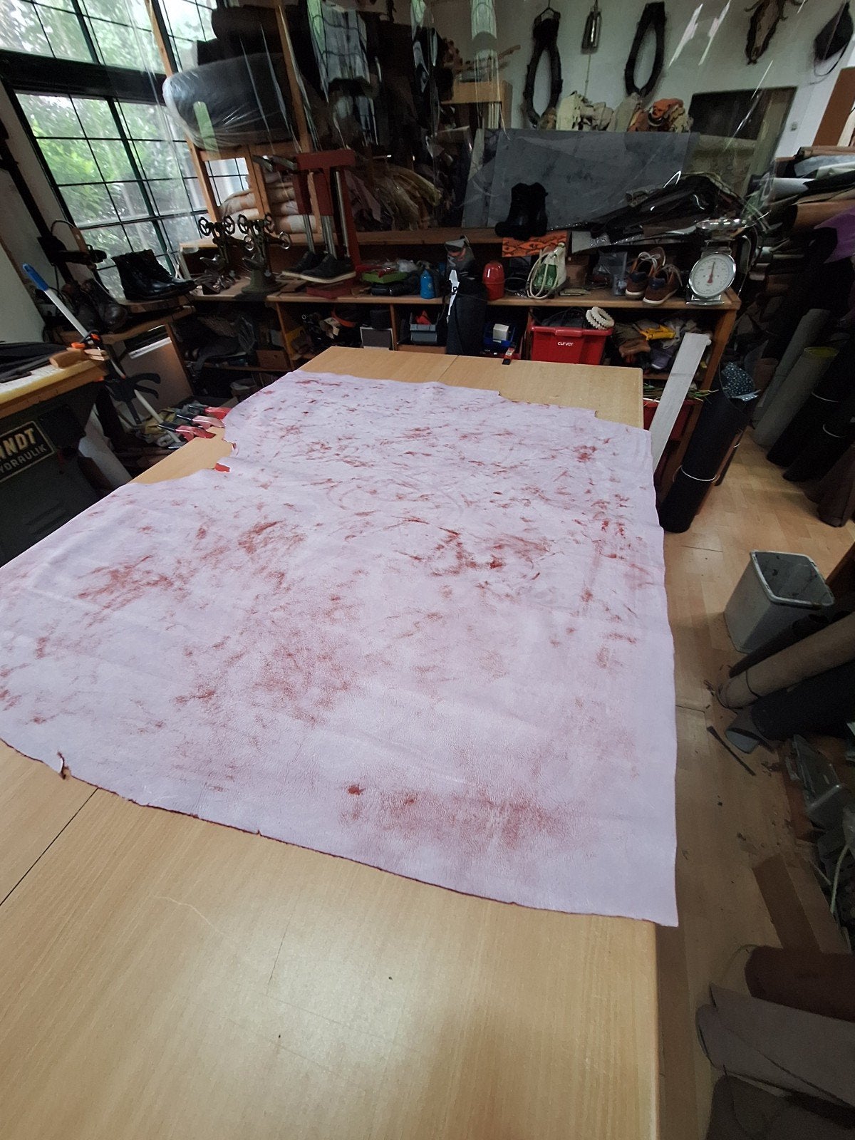 Rundshuid, ingewassen, Rosé/Rood., Overige kleuren, 120 cm of meer, Leer of Kunstleer, Nieuw