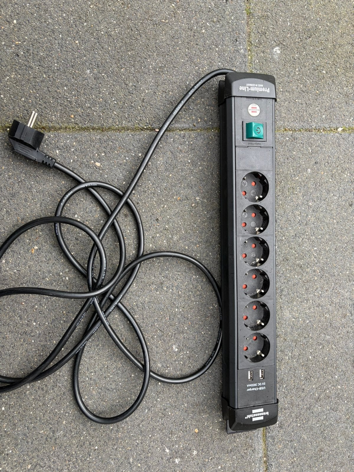 Brennenstuhl premium line stekkerdoos met 2x USB. 6 voudig, Ophalen of Verzenden, Zo goed als nieuw