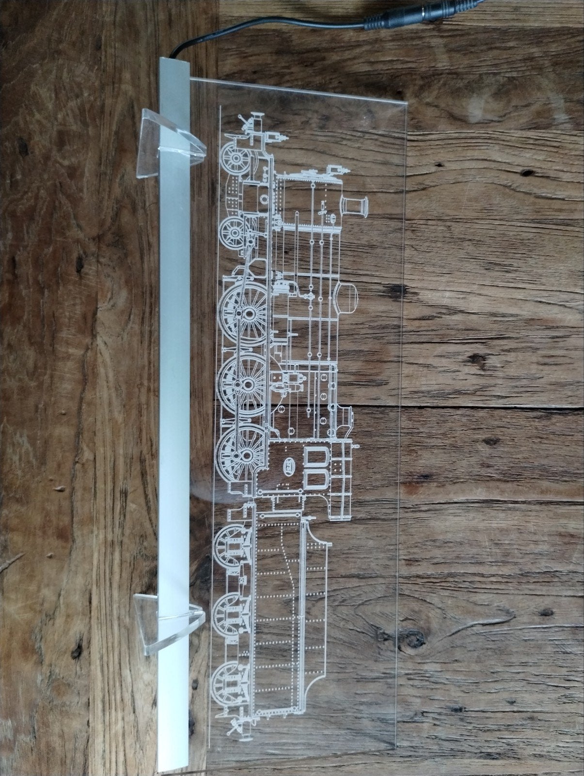 Unieke LED lamp met stoomlocomotief design, Overige stijlen, Kunststof, Ophalen of Verzenden, Zo goed als nieuw