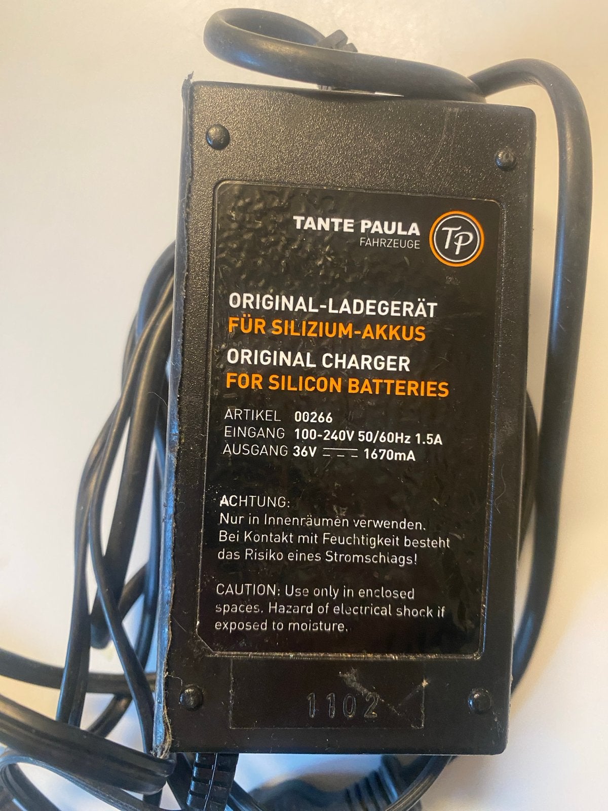 Originele Tante Paula Oplader voor Silicium Accu's 36V, Ophalen of Verzenden, Gebruikt, Oplaadbaar