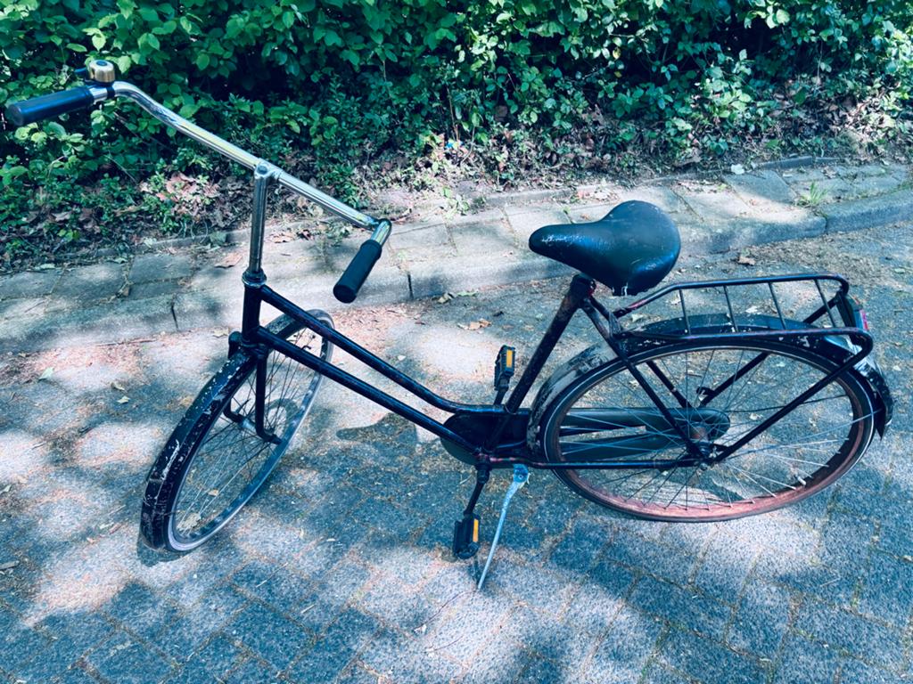 Zwarte Damesfiets met Terugtraprem, Fietsen en Brommers, Fietsen | Dames | Omafietsen, 53 tot 56 cm, Ophalen, Gebruikt, Terugtraprem