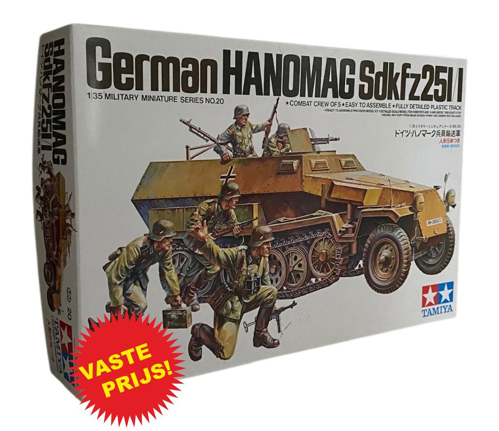 German Hanomag Sdkfz 251/1 (Tamiya 35020) 1/35, Hobby en Vrije tijd, Tank, 1:32 tot 1:50, Nieuw, Ophalen of Verzenden