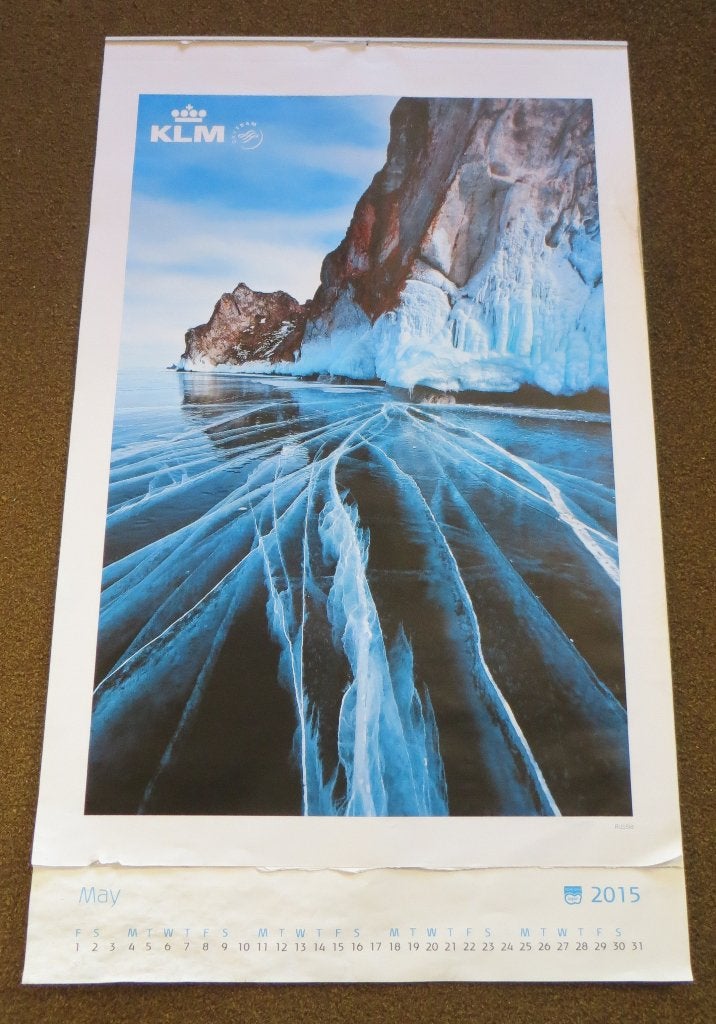 Grote KLM kalender van 2015. Incompleet. Posters. Landschap, Ophalen, Gebruikt, Overige typen