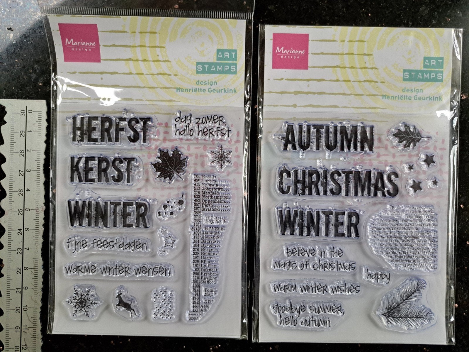 MARIANNE DESIGN STEMPEL HERFST WINTER KERST JOURNALING TEKST, Ophalen of Verzenden, Nieuw, Clearstamp
