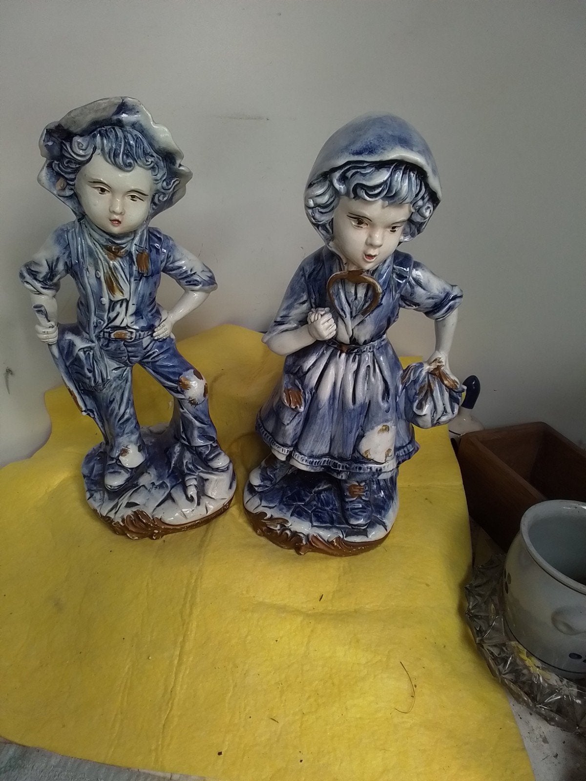15923) 2 mooie grote beelden porseleinen Capodimonte 37cm, Ophalen of Verzenden