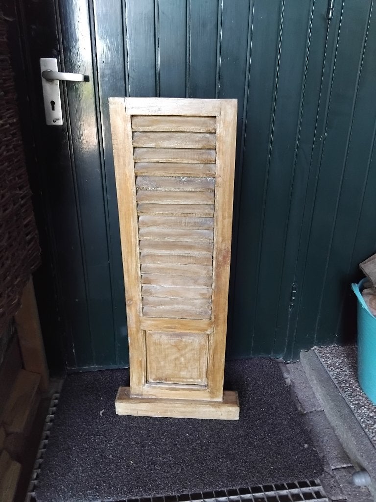 LOUVRE DEUR RAAMDECORATIE HOUT op voet 96Hoog x 40 Breed, Antiek en Kunst, Ophalen