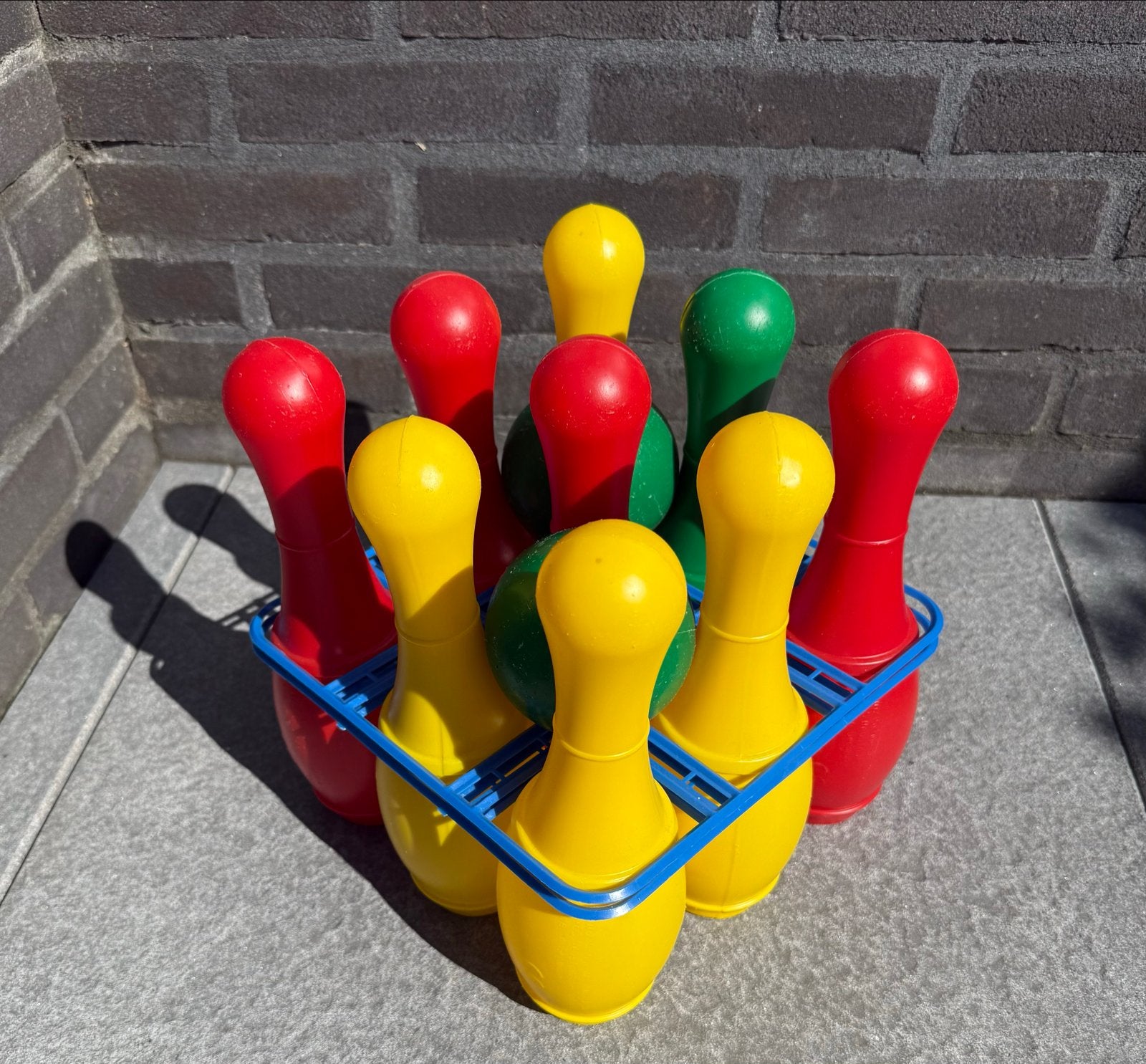 Kleurrijke plastic bowling set voor kinderen, Ophalen of Verzenden, Gebruikt