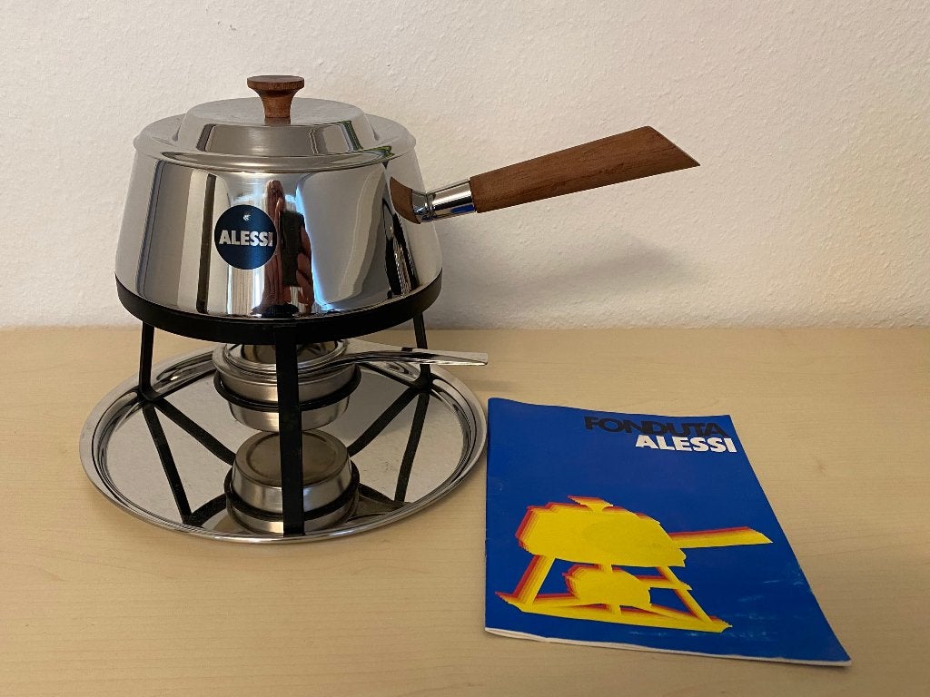 Alessi fondue set, Witgoed en Apparatuur, Fonduesets, Ophalen, Zo goed als nieuw, Brander, Fondueset