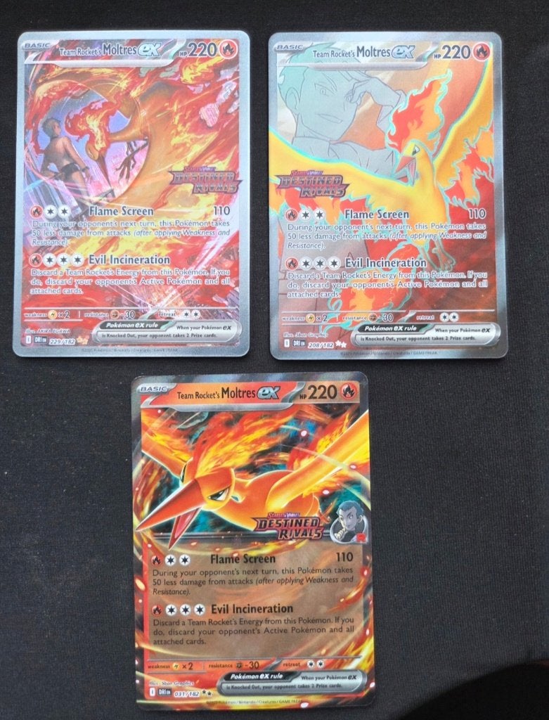 3x Team Rocket's Moltres stamped pokemon kaarten, Ophalen of Verzenden, Meerdere kaarten