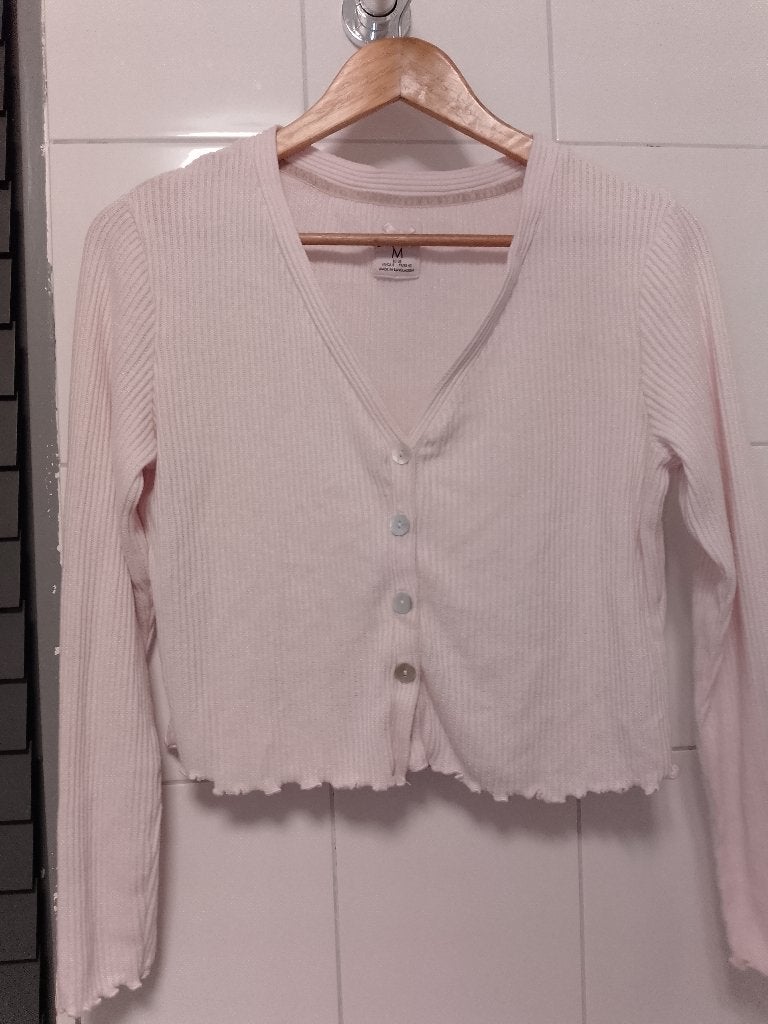 Censored lichtroze geribbeld cropped vestje – Maat M, Kleding | Dames, Maat 38/40 (M), Ophalen of Verzenden, Zo goed als nieuw