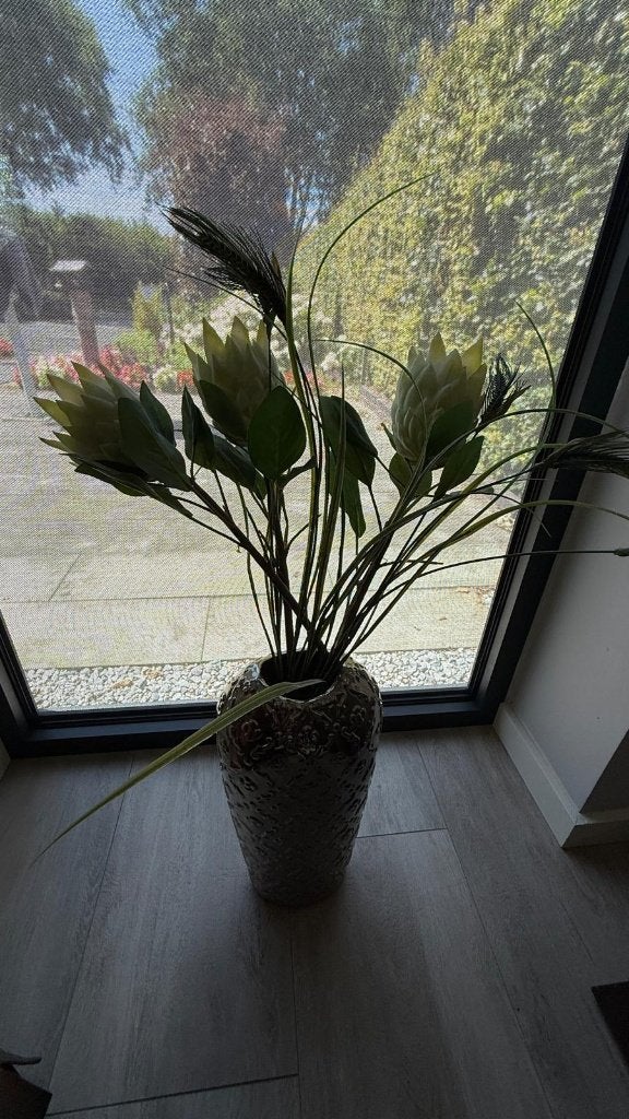vaas met kunstbloemen, Ophalen, Zo goed als nieuw, Kunstbloem, Met pot of vaas