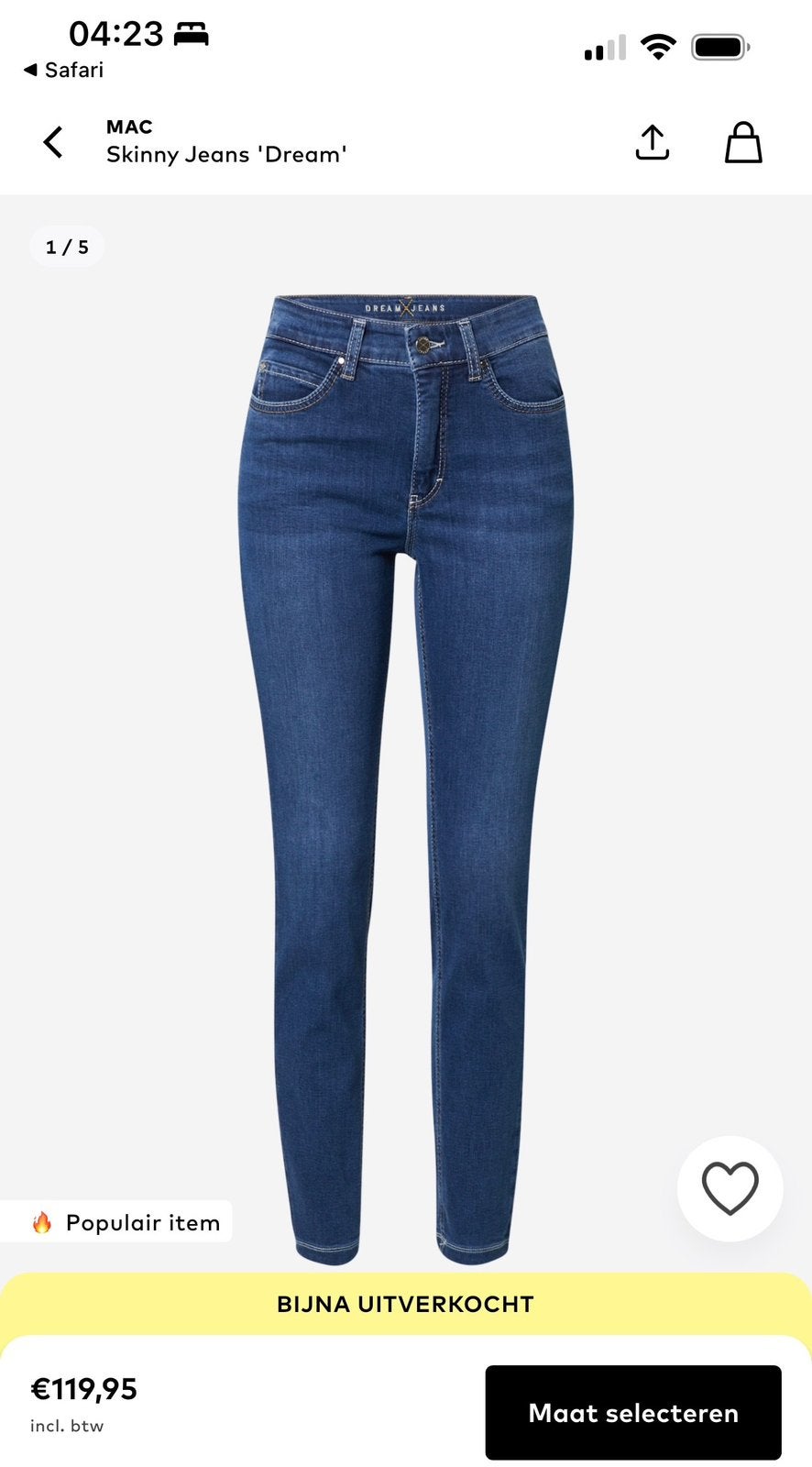 MAC Dream spijkerbroek dames - Nieuw, 36/30, Ophalen of Verzenden, Nieuw, Blauw, Overige jeansmaten