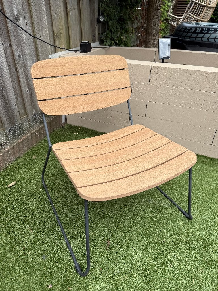 Loungestoel tuin hout design, Ophalen, Gebruikt, Hout