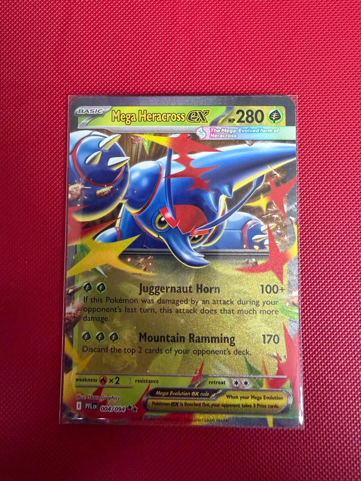 Mega Heracross EX - Pokémon Kaart (004/094), Ophalen of Verzenden, Zo goed als nieuw, Losse kaart