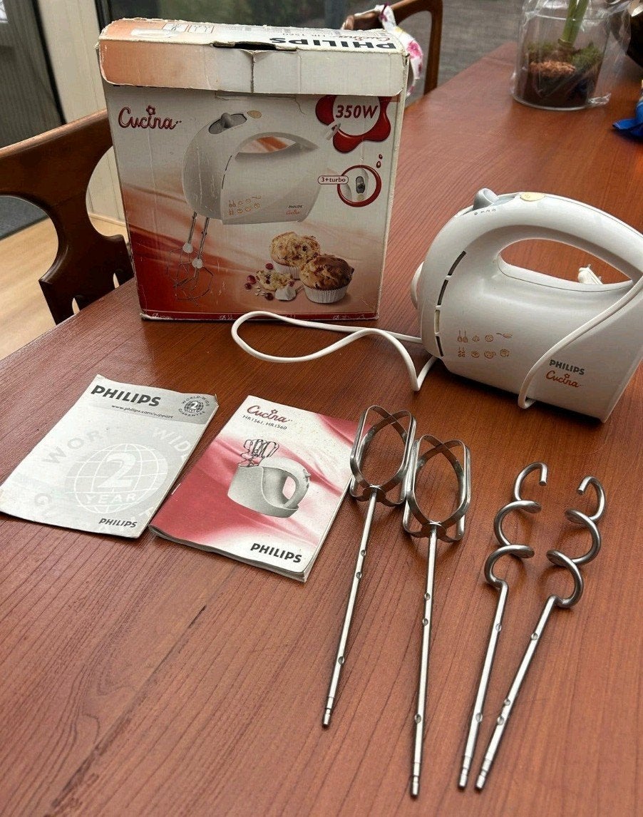 Philips Cucina Handmixer 350W met 3 snelheden + turbo, Witgoed en Apparatuur, Minder dan 1 liter, Ophalen, Nieuw, 3 snelheden of meer