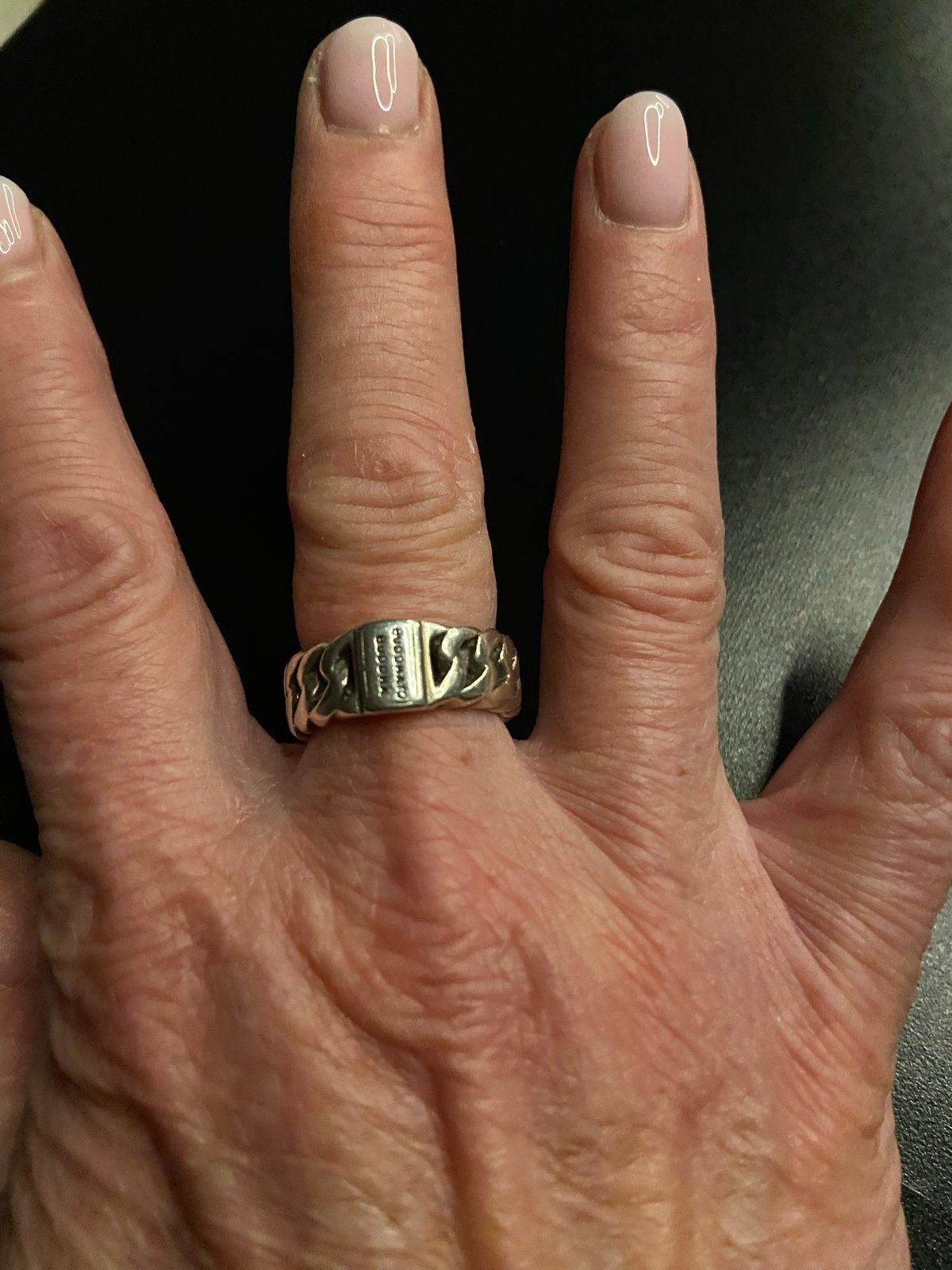 Buddha to buddha ring Chain maat 17?, Sieraden, Tassen en Uiterlijk, Ringen, Gebruikt, Dame of Heer, 18 tot 19, Zilver, Met kristal
