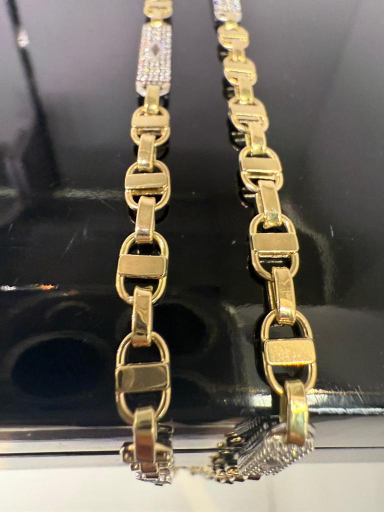 Prachtige 14 karaats gouden KINGSLEY ketting | ITALY DESIGN, Ophalen of Verzenden, Nieuw, Goud, Goud