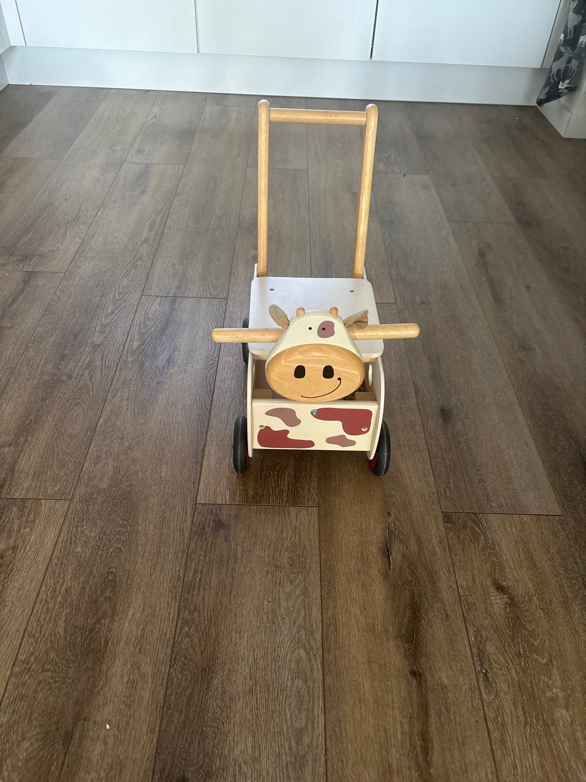 Houten loopwagen koe met opbergruimte, Kinderen en Baby's, Ophalen, Gebruikt, Duw- of Trekspeelgoed