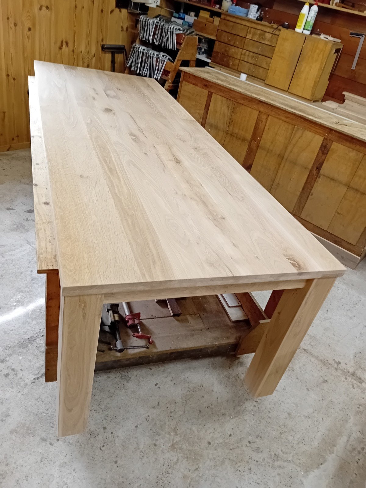 Foto 6 van grote eiken tafel 270 x 100 cm nieuw onbehandeld