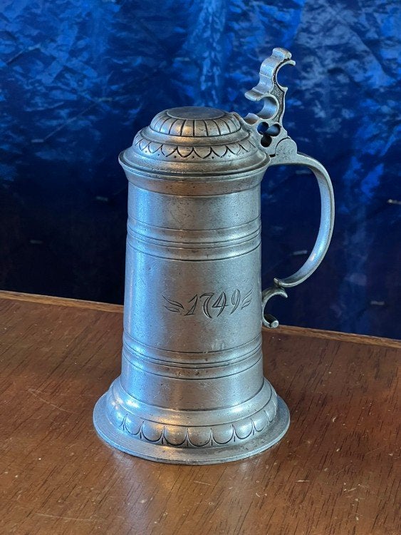 Antieke tinnen bierpul, Ophalen of Verzenden