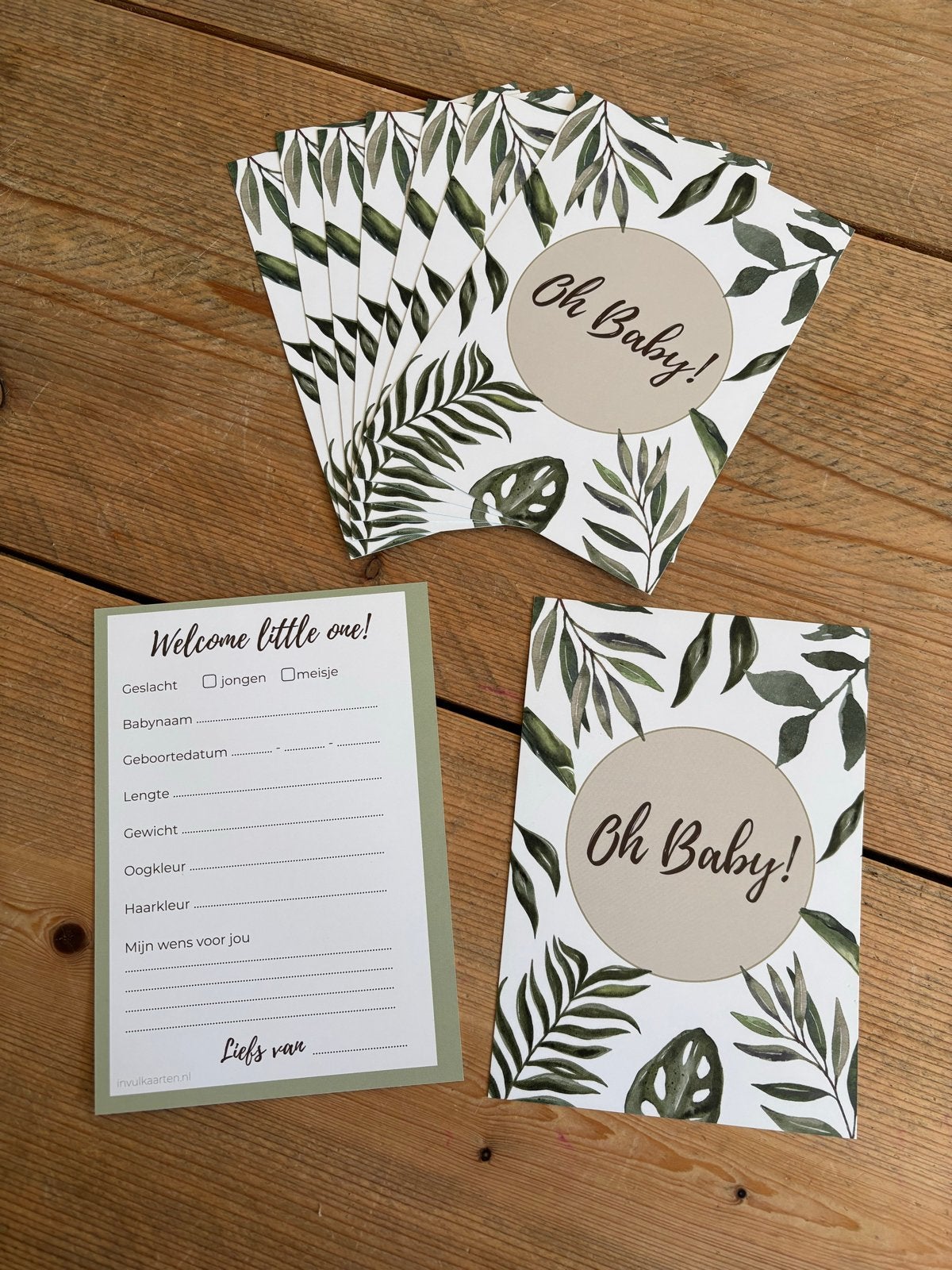 Invulkaarten 'Oh Baby!' voor kraamfeest of babyshower, Ophalen of Verzenden, Nieuw, Kraamcadeau