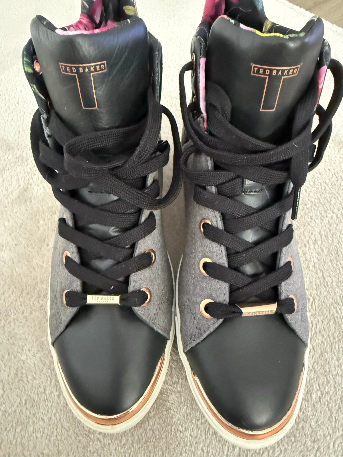 Ted Baker High-Top Sneakers - Maat 38, Ophalen of Verzenden, Zo goed als nieuw, Zwart, Sneakers of Gympen