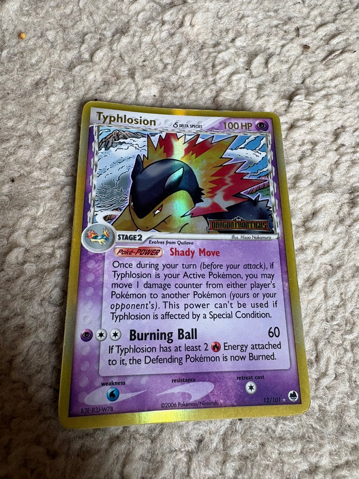 Pokemon kaart Typhlosion 12/101 reverse holo stamped, Hobby en Vrije tijd, Verzamelkaartspellen | Pokémon, Ophalen of Verzenden