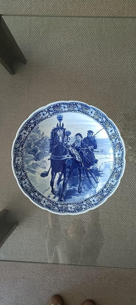 Prachtig Delfts Blauw Wandbord - Handgeschilderd, Antiek en Kunst, Ophalen of Verzenden