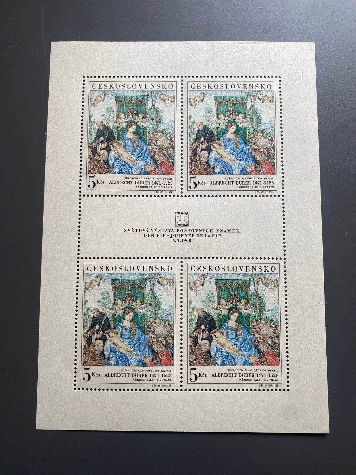 Postzegelvel Tsjechoslowakije 1968 - Albrecht Dürer, Ophalen of Verzenden, Overige landen, Postfris