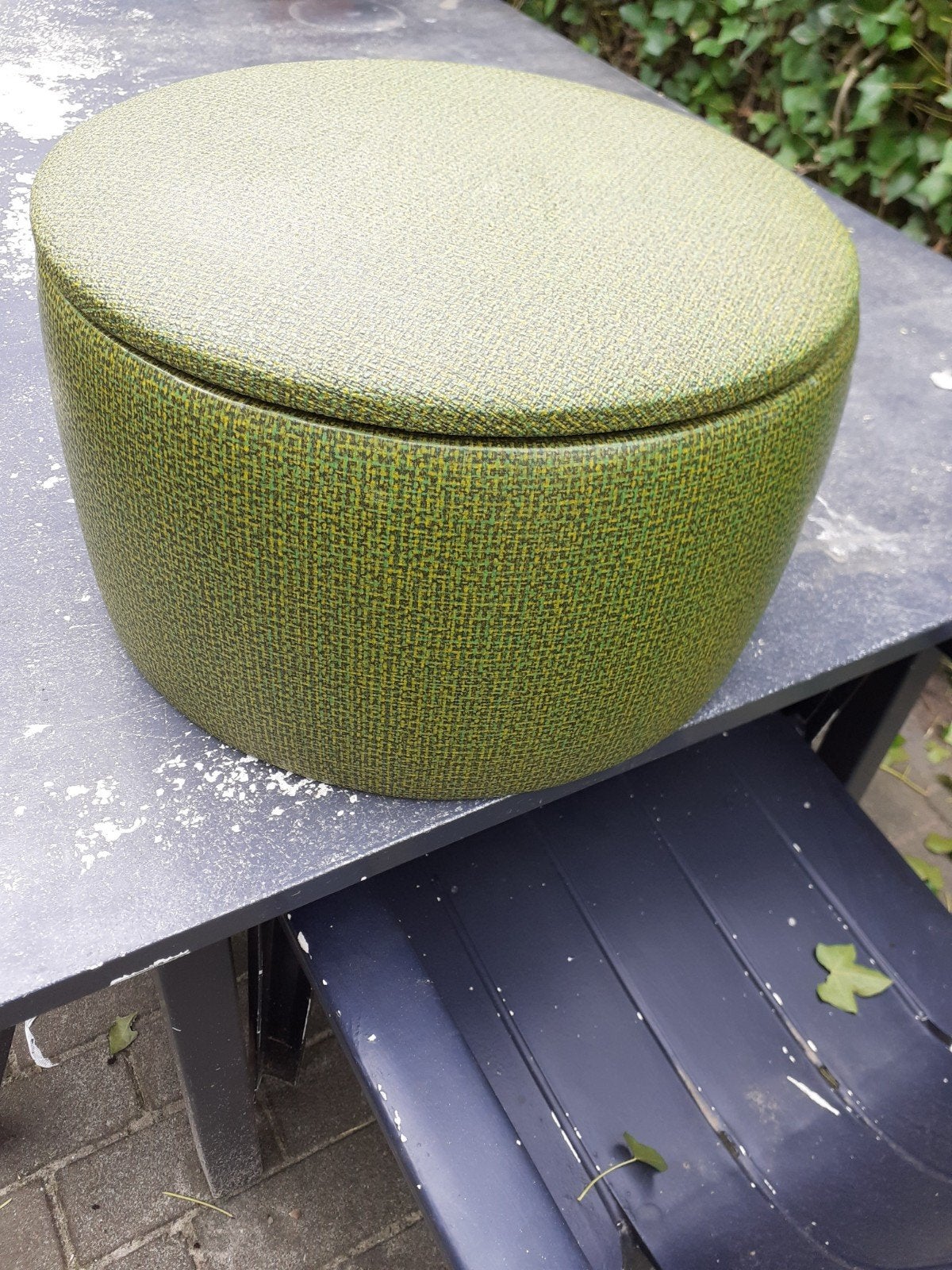 vinted poef, Gebruikt, Rond, Minder dan 50 cm, Ophalen of Verzenden