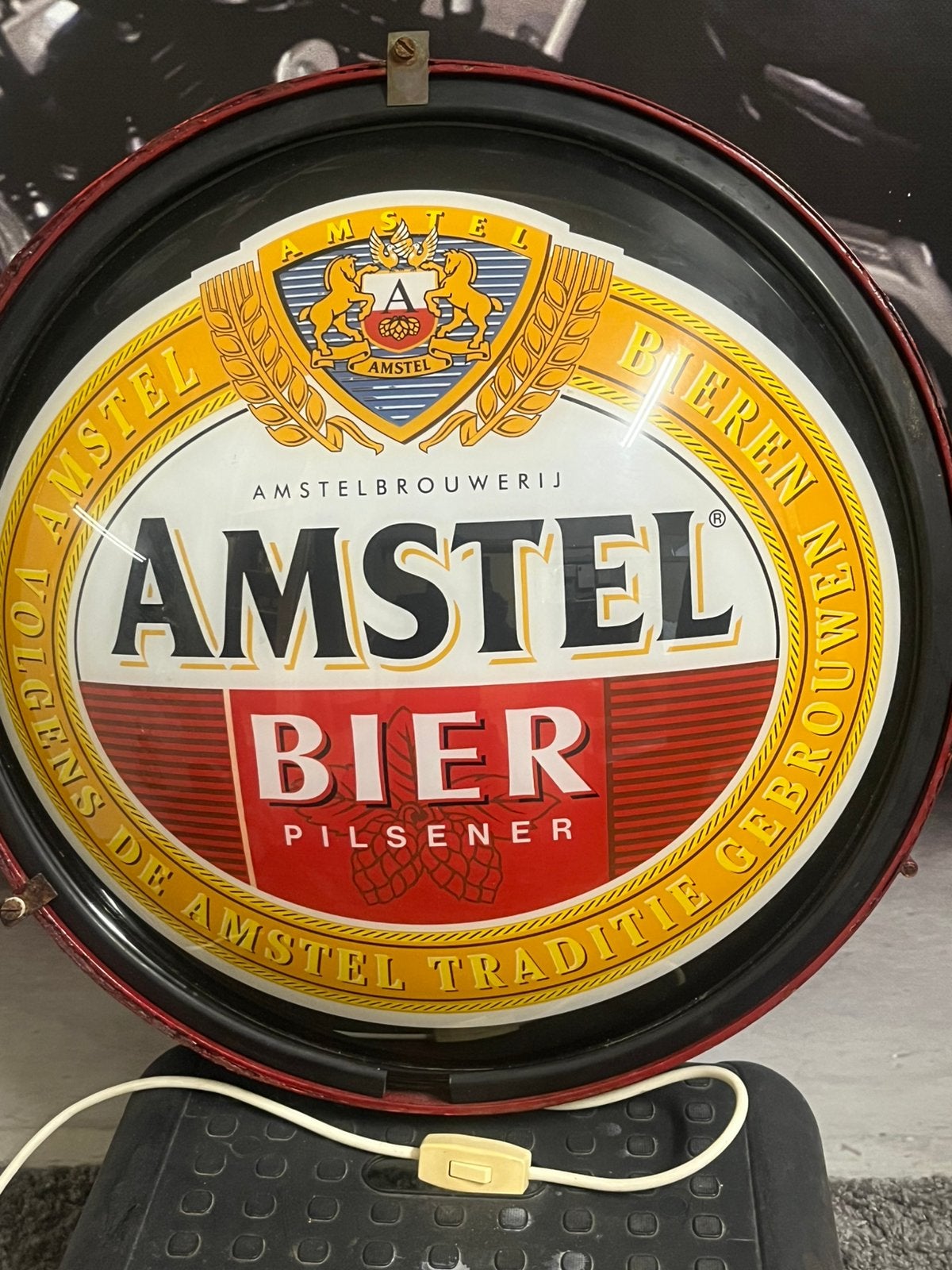 TEAB metalen Amstel lichtbak werkend!, Ophalen of Verzenden, Gebruikt, Reclamebord, Plaat of Schild, Amstel