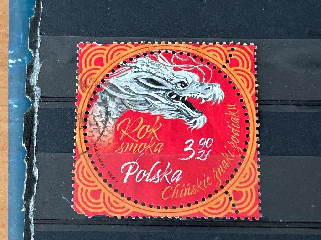 Polen 2024. Chinese dierenriem. Jaar van de draak, Ophalen of Verzenden, Polen, Gestempeld