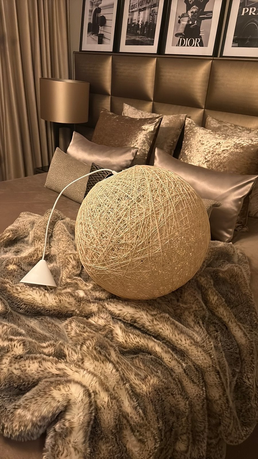 leuke gevlochten hanglamp  45 cm Bali Ibiza Bohemian Japandi, Ophalen, Zo goed als nieuw