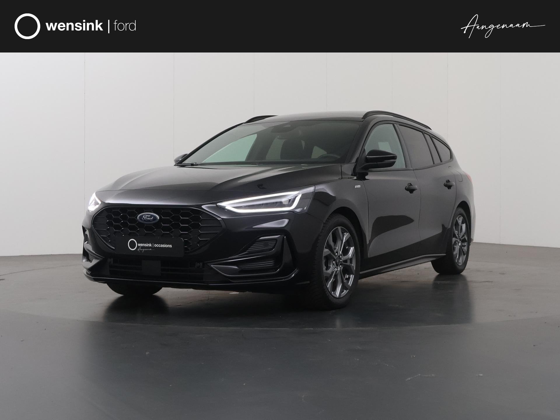 Ford Focus 1.0 EcoBoost Hybrid ST Line X | Trekhaak Afneemba, Auto's, Ford, Stof, Gebruikt, Automatische klimaatregeling, Zwart