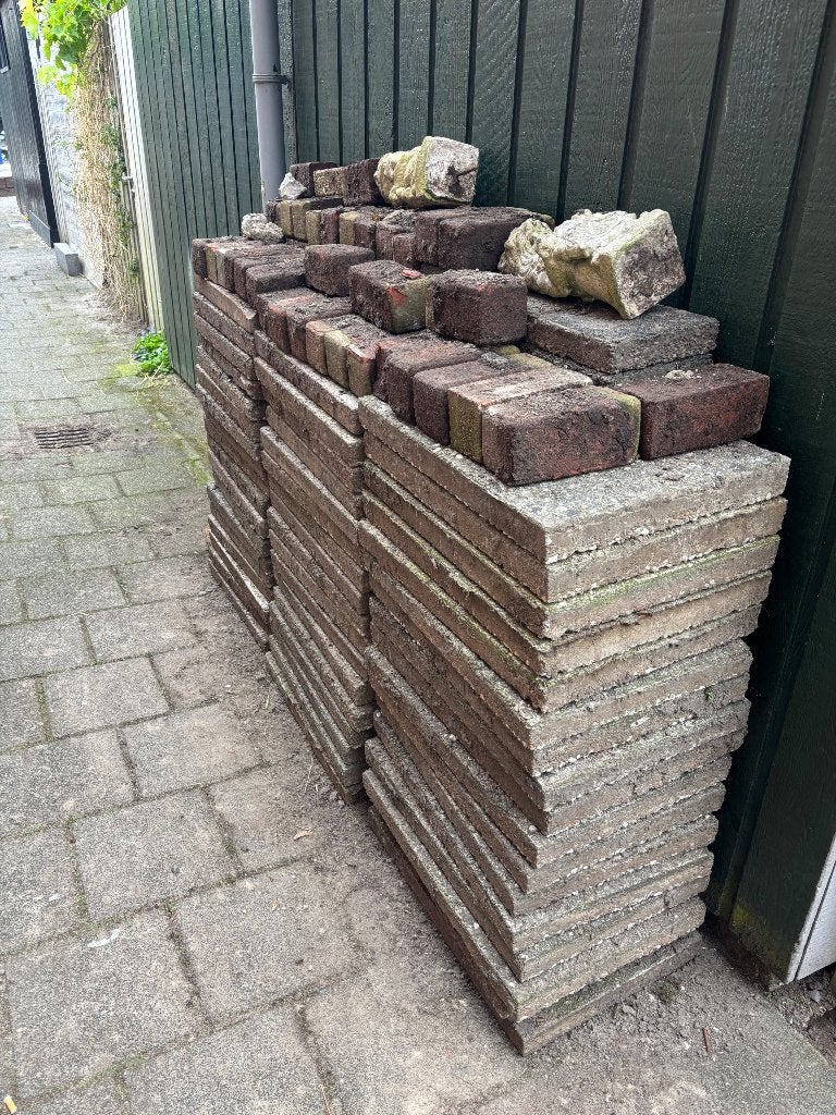 Tuintegels gratis, Tuin en Terras, Ophalen, Gebruikt, 10 m² of meer, Beton