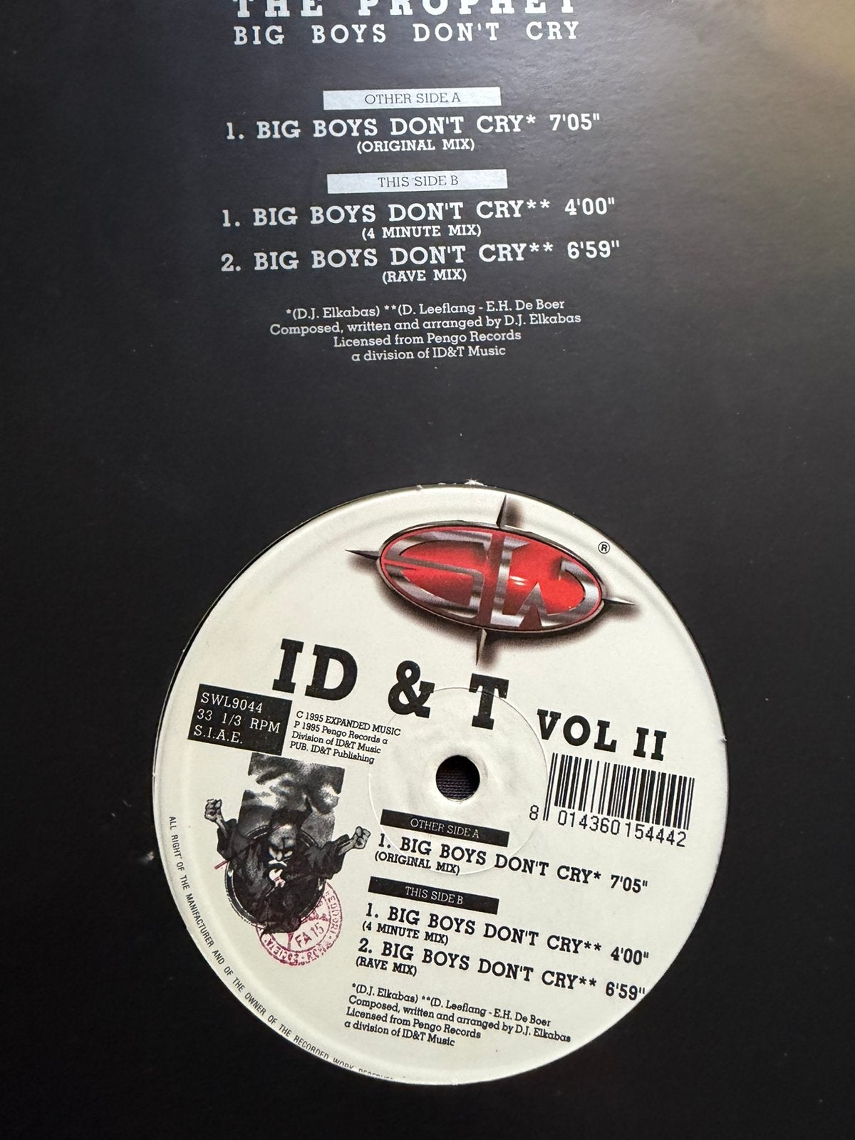 Gabber Vinyl Happy Hardcore The prophet Big Boys 1995, Ophalen of Verzenden, Gebruikt, 12 inch