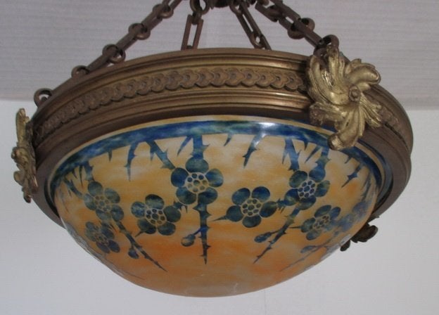art deco Le Verre Francais luster hanglamp Schneider, Antiek en Kunst, Antiek | Lampen, Ophalen