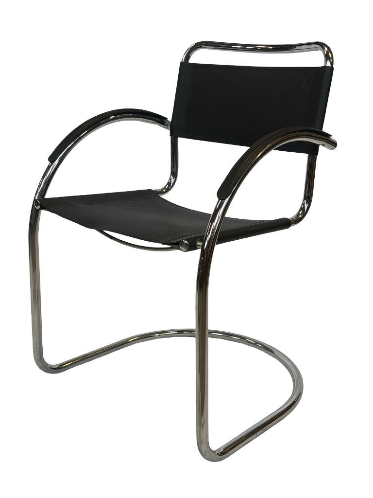 Set van 4 vintage buizenframe sledestoelen jaren 70 / 80, Ophalen