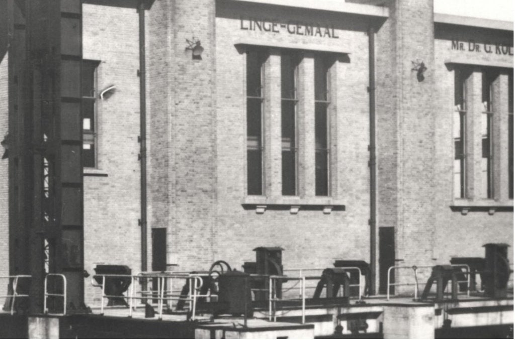 968272	Hardinxveld	ZH Stoomgemaal	1950	Gelopen met zegel, Ophalen of Verzenden, 1940 tot 1960, Gelopen, Zuid-Holland