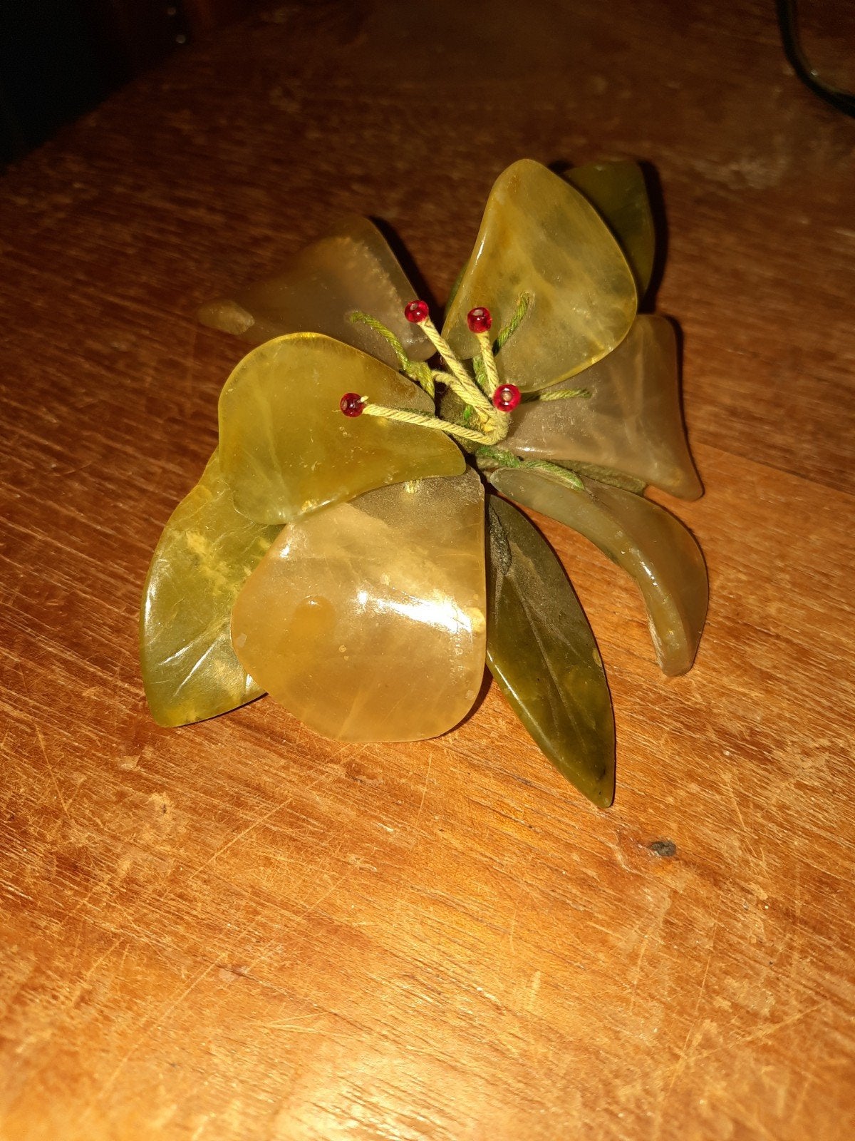 Vintage Jade Bloemen Broche/Decoratie, Ophalen of Verzenden