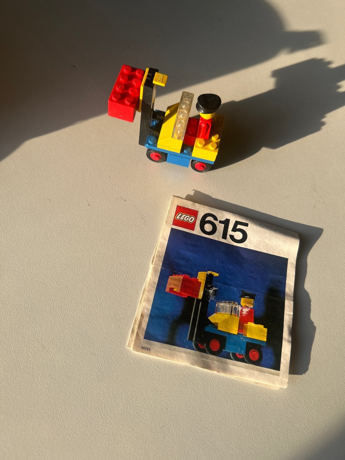 Lego Vorkheftruck 615 met instructies - Vintage uit 1975, Gebruikt, Lego, Ophalen of Verzenden, Compleet