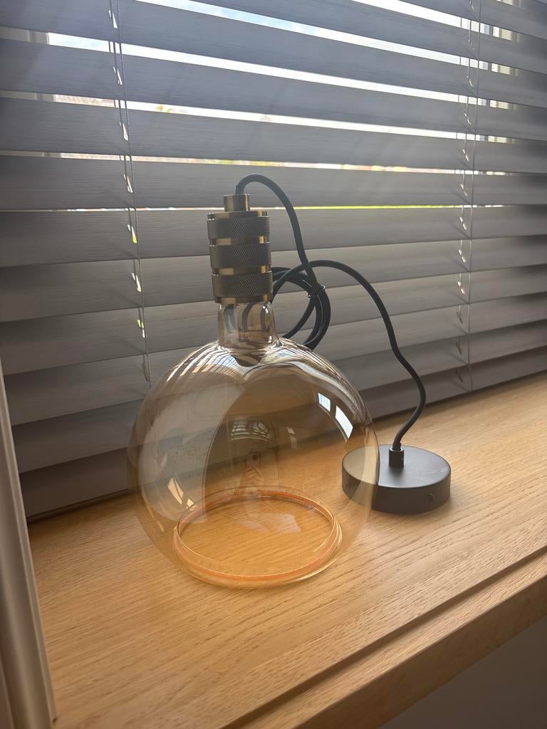 LED Globe Lichtbron 20cm met Messing Jova Hanglamp, Ophalen of Verzenden, Nieuw, Glas, Minder dan 50 cm