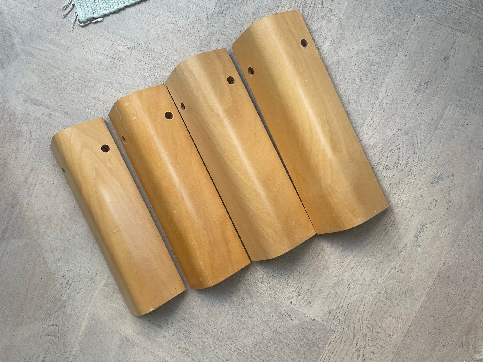 Auronde poten voor seniorenbed 48 cm, Ophalen of Verzenden, Gebruikt, Eenpersoons, Hout