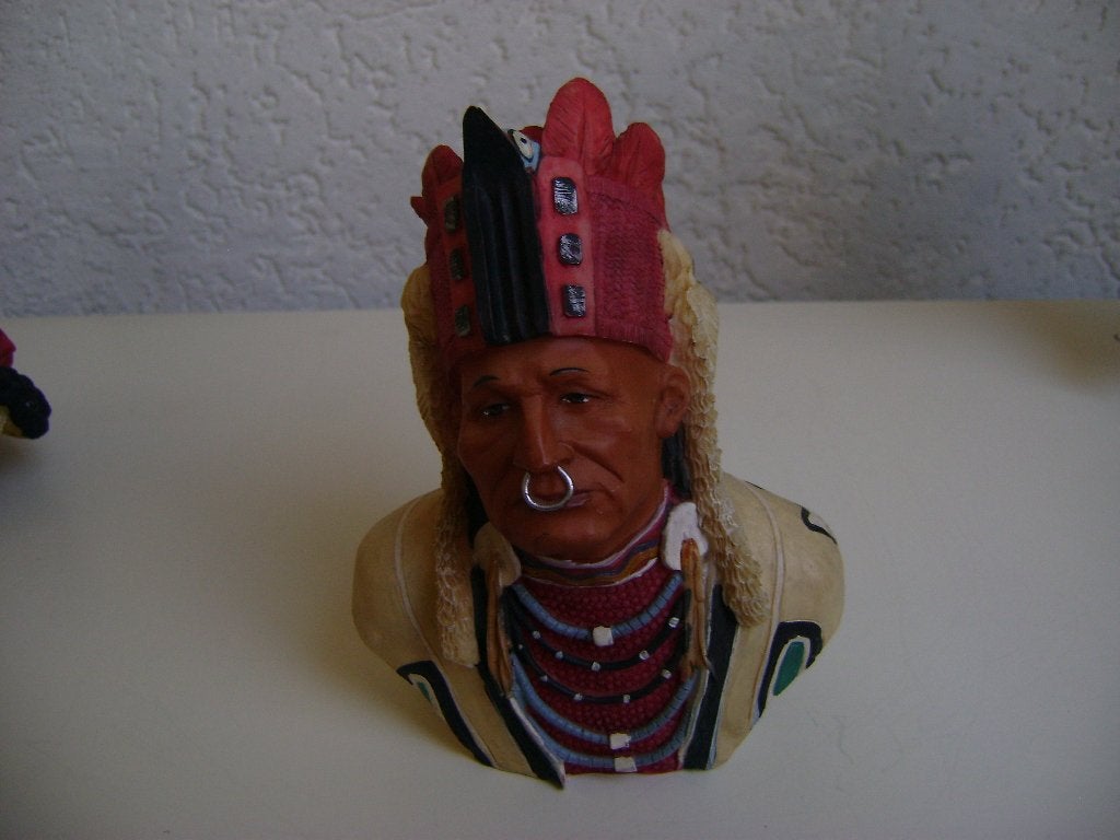 indiaan met ring door neus van 16brx15hoog en kettingen, Ophalen of Verzenden, Zo goed als nieuw, Fantasy