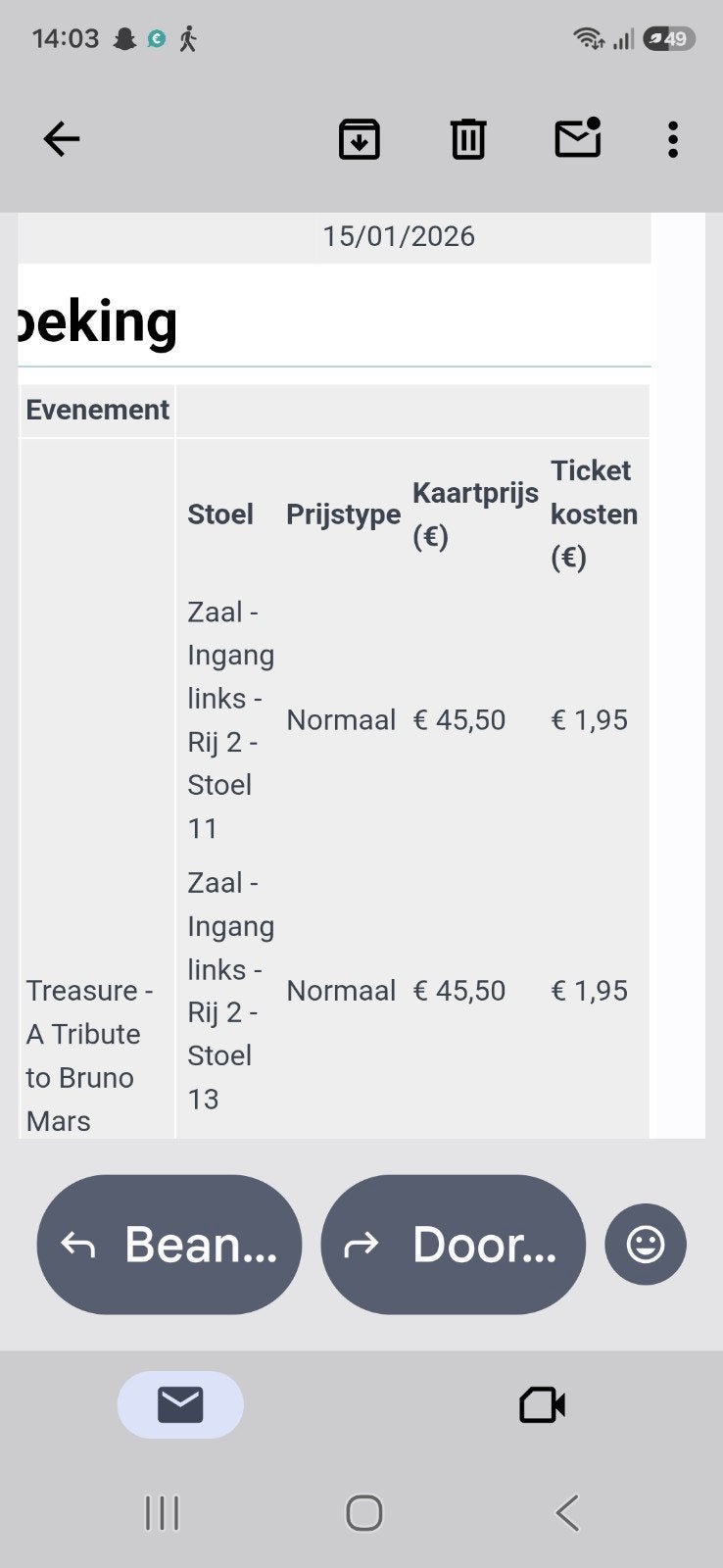 Tribute band treasure, Tickets en Kaartjes, Twee personen, September
